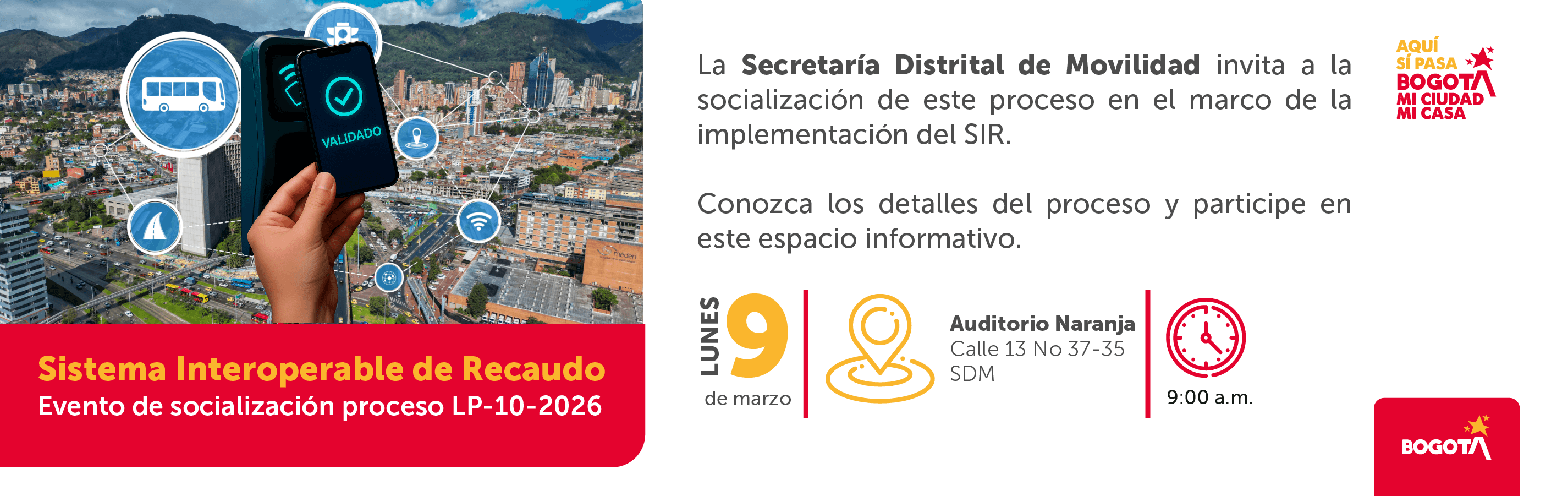 Evento de socialización proceso LP-10-2026 - Sistema Interoperable de Recaudo 