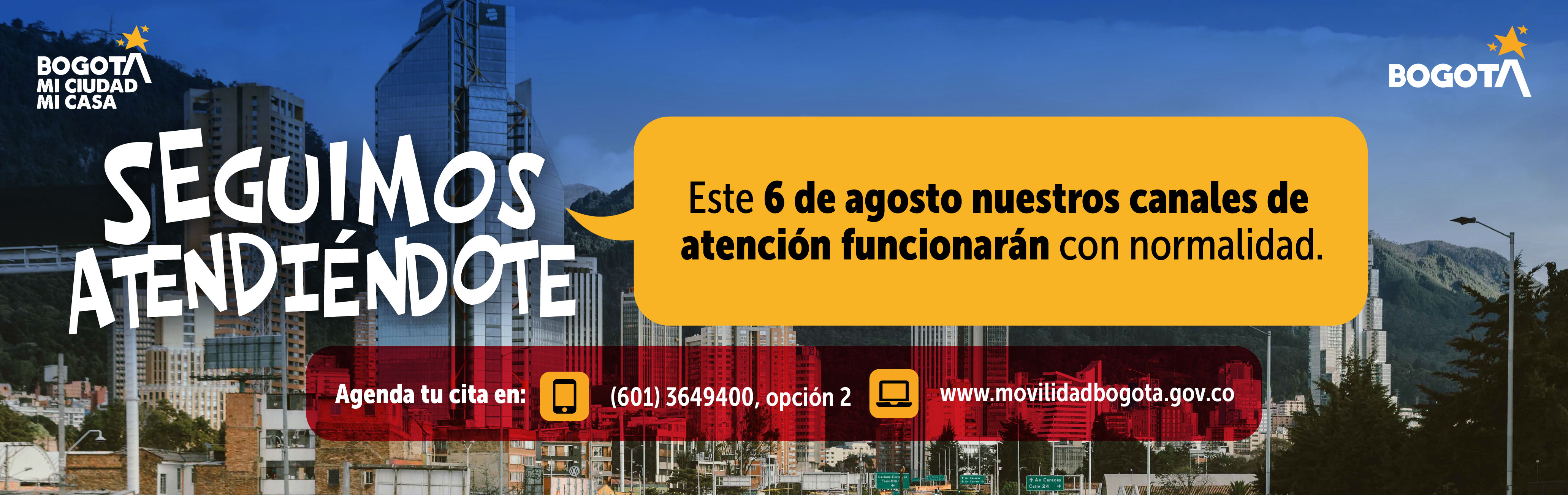 ¡Buenas noticias!  Este 6 de agosto seguimos atendiéndote en nuestro horario habitual.