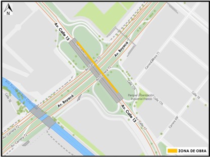 Conozca el cierre por carriles sobre el puente vehicular de la Av. Calle 13 con Av. Boyacá, en sentido Oriente - Occidente
