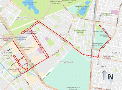 Mapa 1 – Recorrido Carrera por Los Héroes