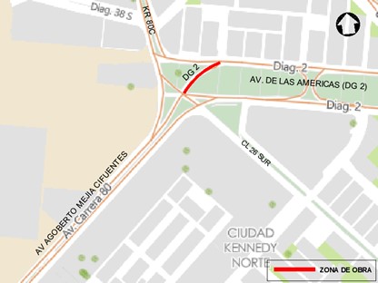 Conozca el cierre de un carril de la conectante oriente – sur de la Av. Américas con Av. Agoberto Mejía 