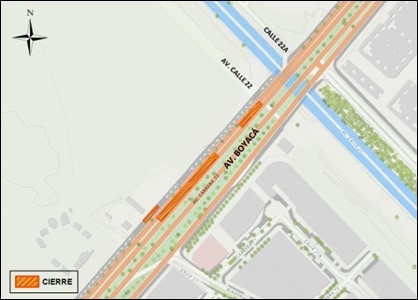 Conozca el cierre de dos carriles de la Av. Boyacá entre la Av. Calle 22 y calle 21, sentido norte -sur 