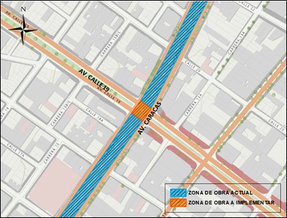 Conozca el cierre total de la Av. Calle 19 con Av. Caracas 