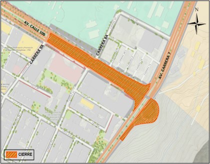 Conozca el cierre total del puente vehicular y conexiones de la Av. carrera 7 con Av. con Av.calle 100