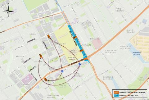 Conozca el cierre de la Av. Cali con Av. Villavicencio