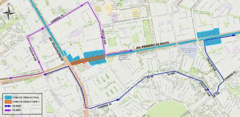 Conozca el cierre total de la Av. Primero de Mayo entre la Av. Villavicencio y la Calle 42 sur 