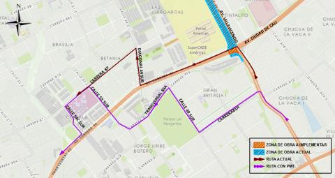 Conozca el cierre de la Av. Cali con Av. Villavicencio