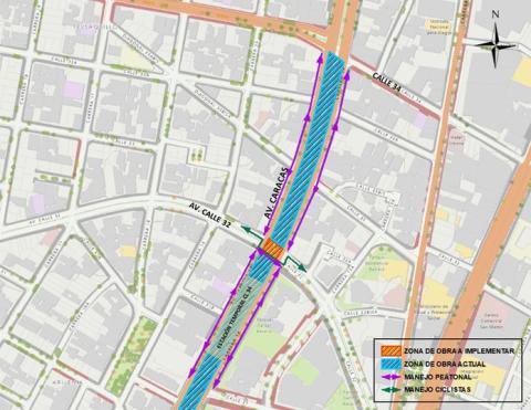 Conozca el cierre de la Av. calle 32 con Av. Caracas 