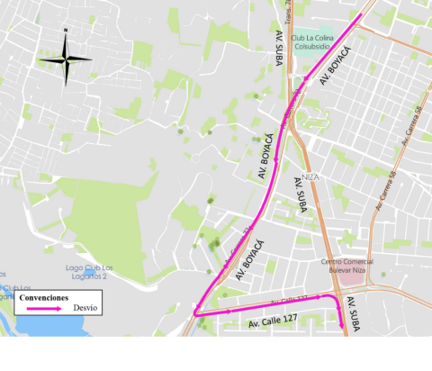 Conozca el cierre por carriles sobre el puente vehicular de la Av. Suba por Av. Boyacá y la conexión de la Av. Boyacá hacia la Av. Suba, en sentido Norte - Sur