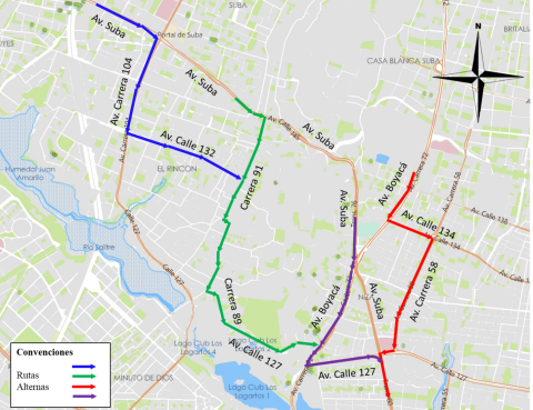Conozca el cierre por carriles sobre el puente vehicular de la Av. Suba por Av. Boyacá y la conexión de la Av. Boyacá hacia la Av. Suba, en sentido Norte - Sur