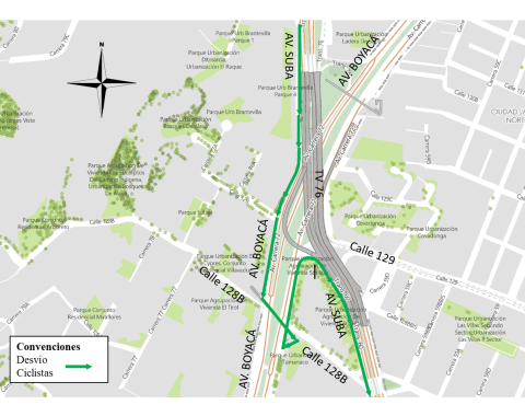 Conozca el cierre por carriles sobre el puente vehicular de la Av. Suba por Av. Boyacá y la conexión de la Av. Boyacá hacia la Av. Suba, en sentido Norte - Sur