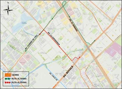 Conozca el cierre de dos carriles de la Av. Boyacá entre la Av. Calle 22 y calle 21, sentido norte -sur 