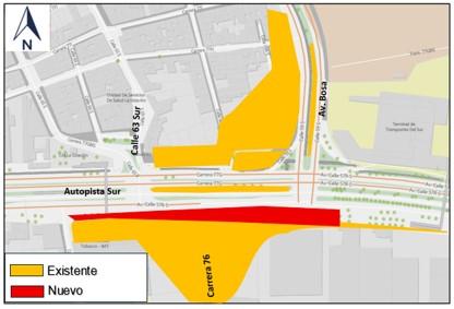 Conozca el cierre de un carril en sentido Soacha - Bogotá de la autopista Sur entre la carrera 76A y Av. Bosa