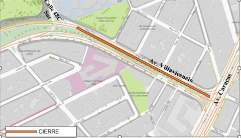 Conozca el cierre de un carril en sentido oriente-occidente de la Av. Villavicencio entre Av. Caracas y calle 48C sur