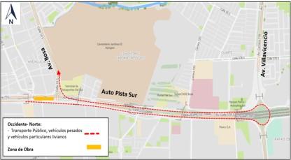 Conozca el cierre de un carril en sentido Soacha - Bogotá de la autopista Sur entre la carrera 76A y Av. Bosa