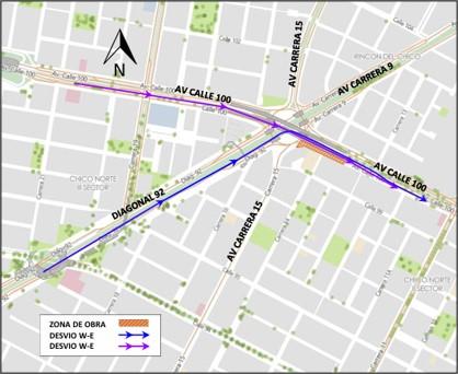 Conozca el cierre de la conectante Sur - Oriente de la Av. calle 100 entre Av. Carrera 15 y Carrera 13