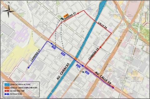 Conozca el cierre total de la Av. Calle 19 con Av. Caracas 