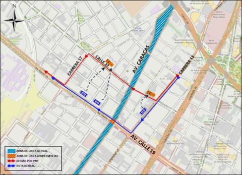 Conozca el cierre total de la Av. Calle 19 con Av. Caracas 