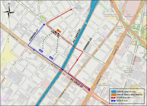 Conozca el cierre total de la Av. Calle 19 con Av. Caracas 