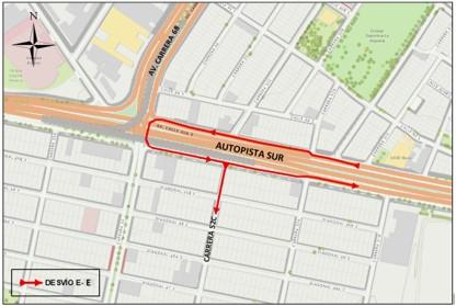 Conozca el cierre total de carriles BRT en ambos sentidos en la zona del deprimido - Autopista Sur por carrera 68