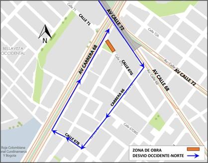 Conozca el cierre total de la calle 67G entre Av. carrera 68 y carrera 67 