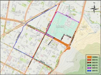 Conozca el cierre total del puente vehicular y conexiones de la Av. carrera 7 con Av. con Av.calle 100