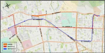 Conozca el cierre total del puente vehicular y conexiones de la Av. carrera 7 con Av. con Av.calle 100