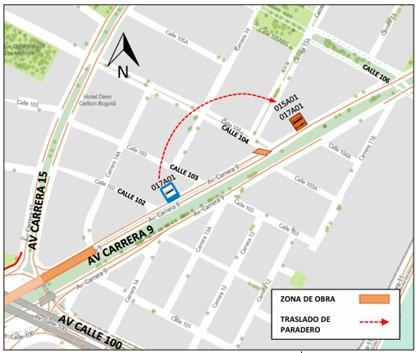 Conozca el cierre total de la calzada en ambos sentidos de la Av. carrera 9 por av. calle 100