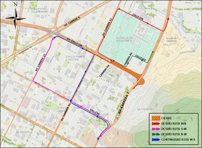 Conozca el cierre total del puente vehicular y conexiones de la Av. carrera 7 con Av. con Av.calle 100