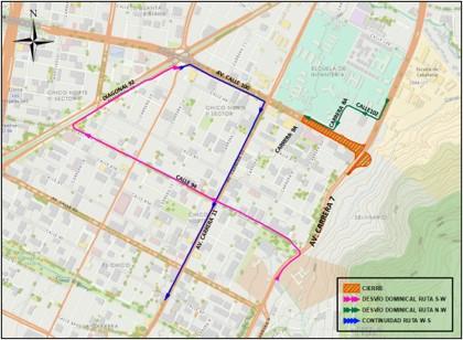 Conozca el cierre total del puente vehicular y conexiones de la Av. carrera 7 con Av. con Av.calle 100