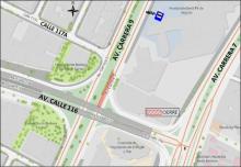 Conozca el cierre de un carril sentido sur-norte de la Av. Carrera 9 entre Av. Calle 116 y 117A