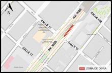 Conozca el cierre de un carril en sentido Sur - Norte de la Av. NQS entre calle 12 y calle 12B