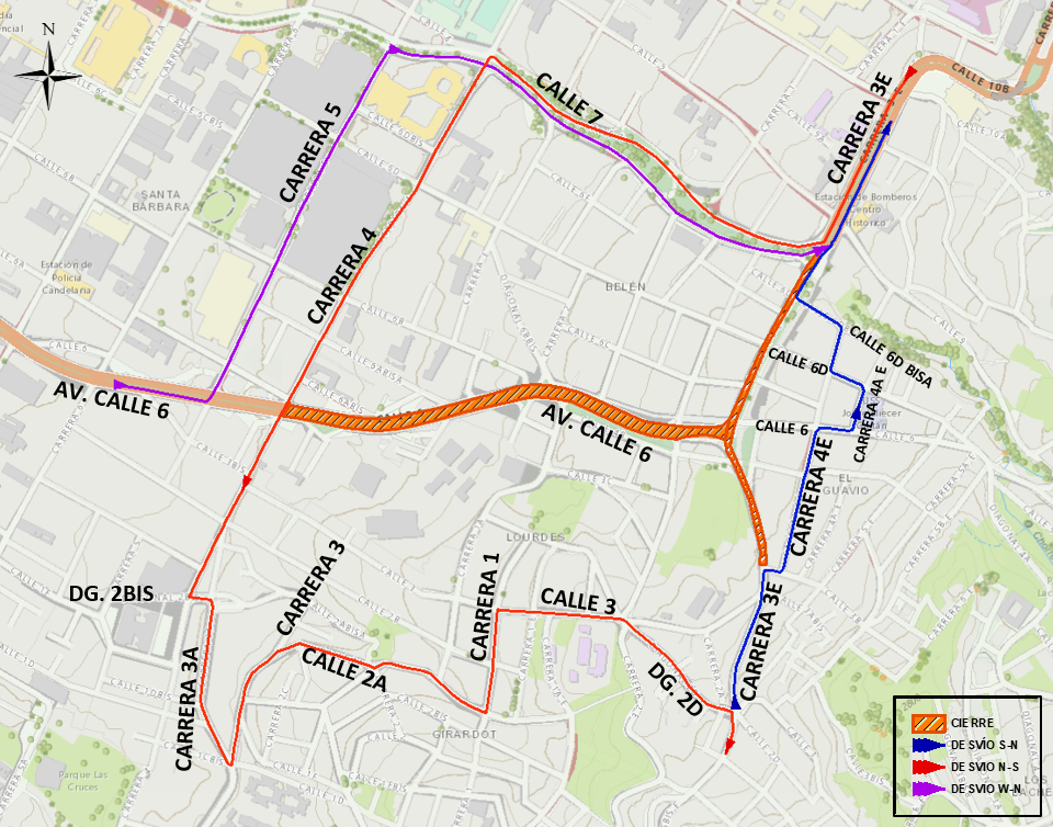 Mapa 1 – Desvíos por evento “Pelicula Bogota” – Localidad de Santa Fe.png